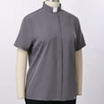 thumbnail image 6 of GRACEART Womens Clergy Removable Shirt Tab Collar Clergy Shirt Short Sleeve Cotton Blended Stretch Blouse, 6 of 9