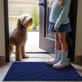 thumbnail image 2 of Buganda Indoor Doormat for Entrance, Washable Dirt Trapper Front Door Rug, Absorbent Non-Slip Low-Profile Door Mat(36"x24", Navy), 2 of 8