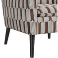 thumbnail image 3 of Homesvale Allyson Mid-Century Modern Small Space Armchair, Tan, Cream and Red Stripe Polyester, 3 of 7