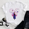 thumbnail image 3 of Camisetas informales de algodón con dibujos animados de Disney para niñas, princesas y sirenas, de Mickey Mouse, para niños, ropa de moda para niños de Disneyland, camisetas para bebés, 3 of 5
