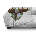 thumbnail image 3 of Moose Soft Flannel Fleece Throw Blanket, Symbolic Northern Fauna with Deer Head Humorous Natural Preservation Image, Cozy Plush for Indoor and Outdoor Use, 50" x 70", Green Brown, by Ambesonne, 3 of 6
