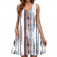 thumbnail image 4 of Womens Holiday Dress Plus Size Beach Dress Women Casual Loose Summer Printed Dress Sleeveless V-neck Top/shirt Set E White L, 4 of 7