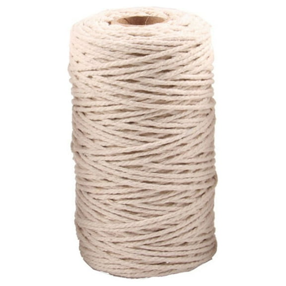 ORDDIART 1Pack Flexible Cotton Rope For Diy Crafts Gardening And Festive Events 100M 2mm White