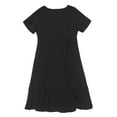thumbnail image 4 of WTXUE Plus Size Dresses, A-Line Short Sleeve Vestidos Casuales Para Mujer V-Neck, Summer Dress Flowy Casual Skinny Ruffle Dresses Solid Mid-Length Flowy Dresses Women's Plus, Black Size L, 4 of 7
