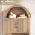 thumbnail image 5 of Over The Toilet Storage Cabinet, Bathroom Shelf Organizer Freestanding, Bathroom Arch Cabinet Over Toilet with Toilet Paper Holder and Anti-Tipping Device, Wood, 5 of 8