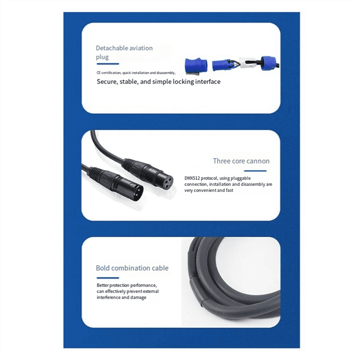 Câble Powercon Combiné Avec XLR - 3 Mètres, Pour Connexion Alimentation Et Signal Lumière Scène | Accessoire éclairage Spectacle, DJ, Audiovisuel - 13