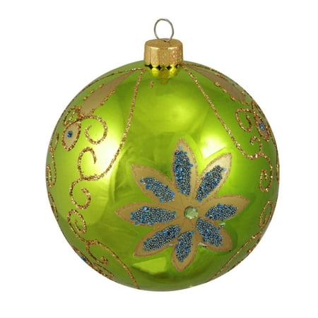 key lime green shiny floral shatterproof christmas ball key lime green shiny floral shatterproof christmas ball