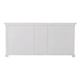 thumbnail image 2 of Halifax Mahogany Wood Kitchen Hutch Cabinet with 5 Doors 3 Drawers in White, 2 of 32