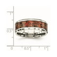 thumbnail image 6 of Chisel Stainless Steel Polished with Red Imitation Opal Inlay 8mm Band, 6 of 7