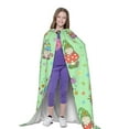 thumbnail image 4 of Honeii Spring Gnome Print Poncho Cape, Cloak Coat, Snuggly Hooded Wearable Blanket, Hooded Cape For Teenagers,Halloween Costumes-Small, 4 of 7