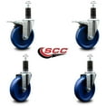 thumbnail image 2 of 5 Inch Solid Poly Swivel 1-1/4 Inch Expanding Stem Caster Set 2 Total Lock Brake, 2 of 2