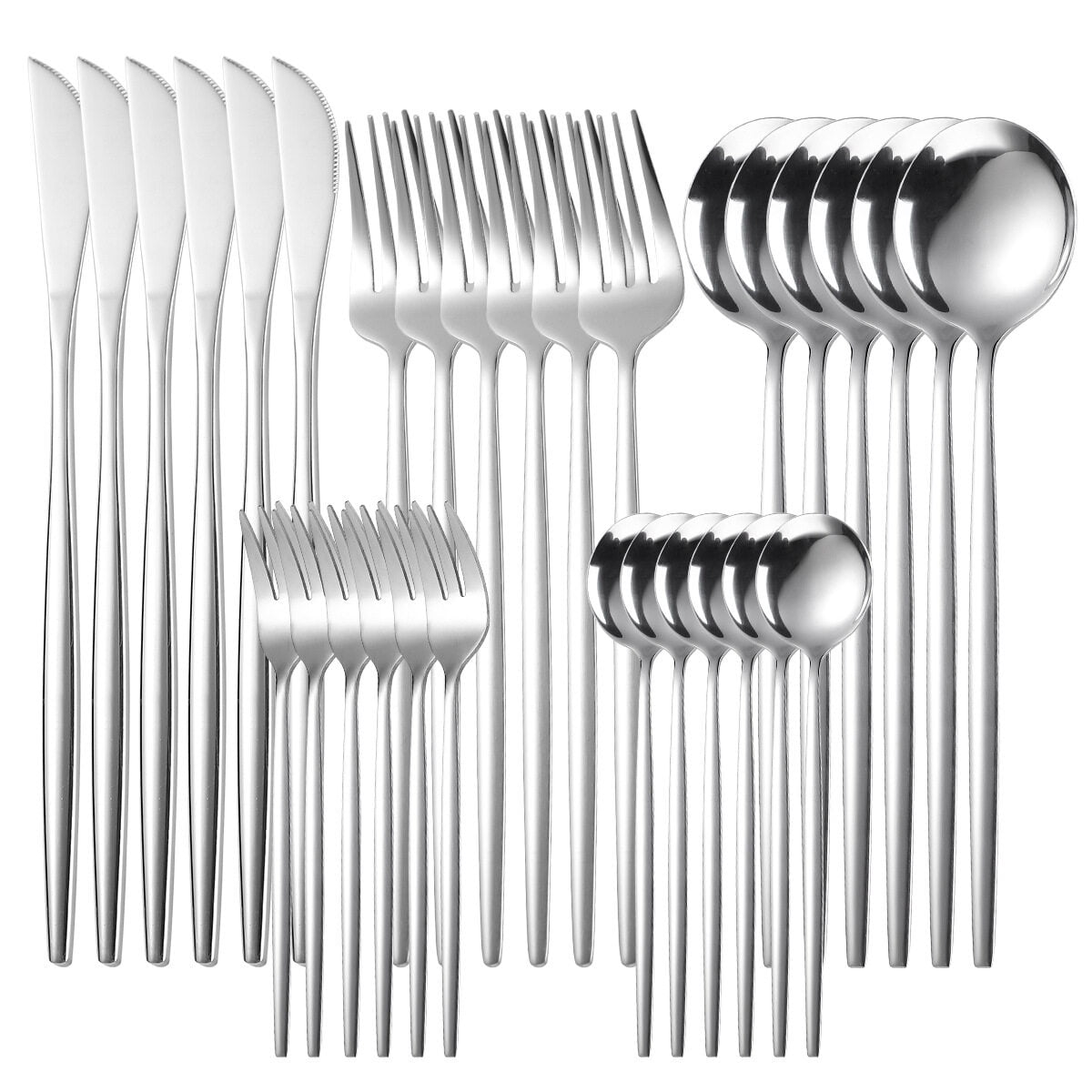Silverware Sets, 30 Pieces Stainless Steel Flatware Set, Utensils Set