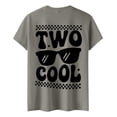 thumbnail image 3 of FINALGANG Boys Girls Kids Two Cool Print Short Sleeve TShirt Retro Graphic Crew Neck Casual Tee For 2Nd Birthday Party Versatile Top, 3 of 3