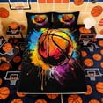 thumbnail image 3 of Erosebridal Splash Art Basketball Full Size Sheets, Sport Bed Sheets for Men and Boys, 4-Piece, 1 Flat Sheet, 1 Fitted Sheet and 2 Pillowcases, 3 of 6