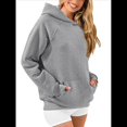 thumbnail image 3 of Sudadera con Capucha para Mujer, de Forro Extragrande, de Larga, Cómoda e Informal, Estilo Otoño 2025, Y2K Gris L, 3 of 8