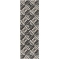 thumbnail image 3 of 8' Grey Mocha Machine Woven Geometric Illusion Indoor Runner Rug, 3 of 4