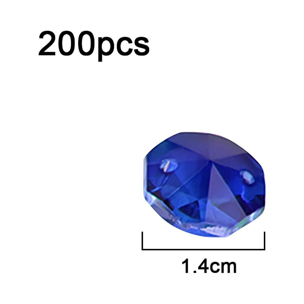 TuseyRxln 14mm 200Pcs Crystal Octagon Beads 2 Hole DIY Wedding and Home Decor Crystal Accessories