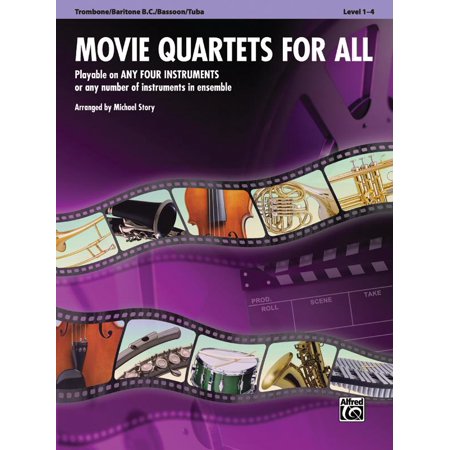 Trombone Quartets Christmas Movie Quartets for All, Trombone/Baritone B.C./Bassoon/Tuba, Level 1-4 ()