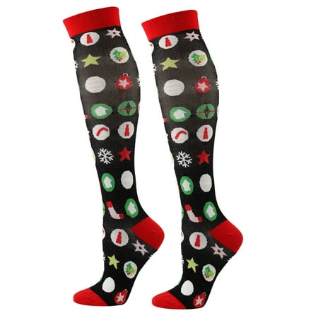 

Holiday Graphic Unistylish Adults Women Cartoon Christmas Print 3D Socks Warm Pressure Stockings K L/Xl Y2Y
