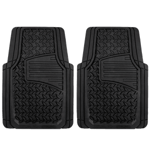 Auto Drive 2-Piece Diamond Plate Floor Mats, Black