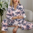 thumbnail image 6 of Bingfone Womens Pajama Sets Tropics Palm Trees Print,Long Sleeve Loungewear Pajamas Set-Large, 6 of 8