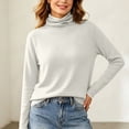 thumbnail image 2 of XuJwPNcy Turtleneck Tops for Women Soft Basic Long Sleeve Pullover Casual Comfortable Outfits Ladies Fall Winter Clothes, 2 of 6