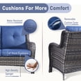 thumbnail image 5 of Unnifurnzi Outdoor Patio Furniture-3 Seater Outdoor Rattan Wicker Sofa Patio Couch with Ottoman for Porch Deck Garden Backyard-Gray/Blue, 5 of 7