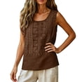 thumbnail image 7 of Womens Linen Embroidered Tank Tops 2026 Trendy Summer Casual Loose Fit Crewneck Sleeveless Shirts Fashion Ladies Blouses, 2XL, 7 of 7