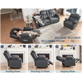 thumbnail image 3 of Merluxy Recliner Couch, Reclining Sectional Sofa with Cup Holders, Comfy Reclining Couch with Dual Wingback, 2 Piece Recliner Sofas for Living Room(Grey), 3 of 5