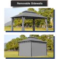 thumbnail image 3 of FDW Outdoor Canopy with 4 Sidewall for Patio Outdoor (10'x13', Grey), 3 of 7
