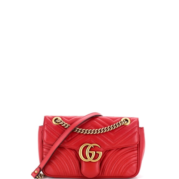 Pre-Owned GG Marmont Flap Bag Matelasse Leather Small By Rebag