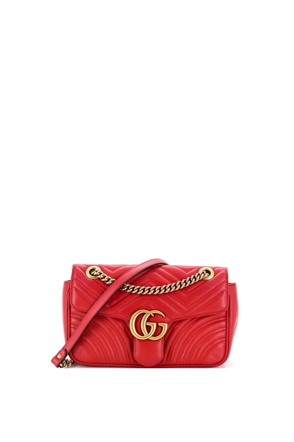 Pre-Owned GG Marmont Flap Bag Matelasse Leather Small By Rebag