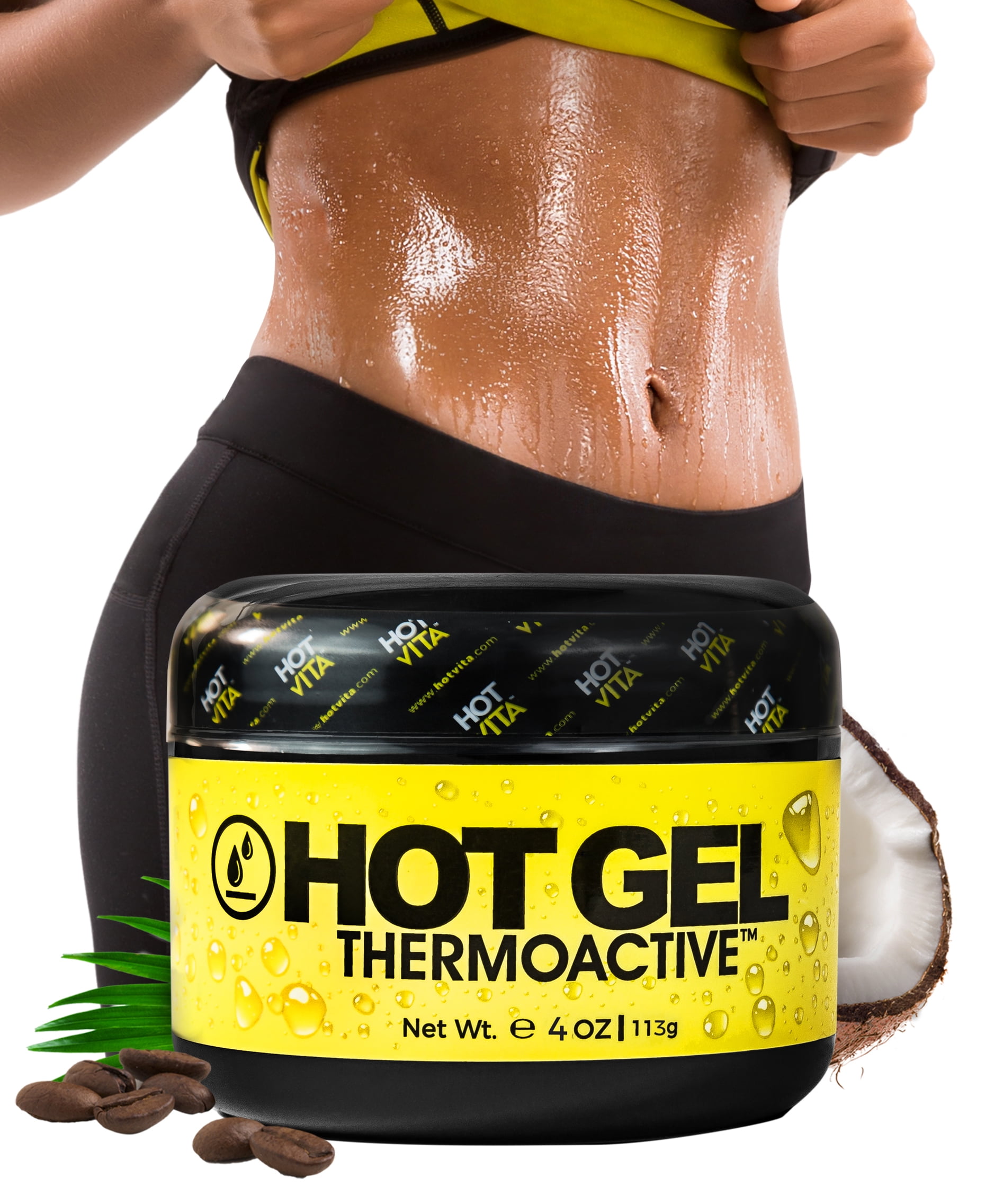 Hot Vita Body Slimming Thermogenic Gel – Enhanced Workout Sweat Coconut