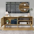 thumbnail image 6 of RoyalCraft 47'' Vintage TV Stand with Angled Legs, Wood TV Console with Basket Weave Wooden Door, Media Entertainment Center Table with Storage, Accent Console Table for Living Room, Bedroom, 6 of 8