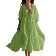 thumbnail image 2 of FcBaudy Robes d'Été pour Femmes, Robes pour Femmes, Jupe pour Femmes Robes d'Été pour Femmes Imprimé Sans Manches Col Rond Robe Décontractée Longues Robes Femmes Robes, 2 of 6