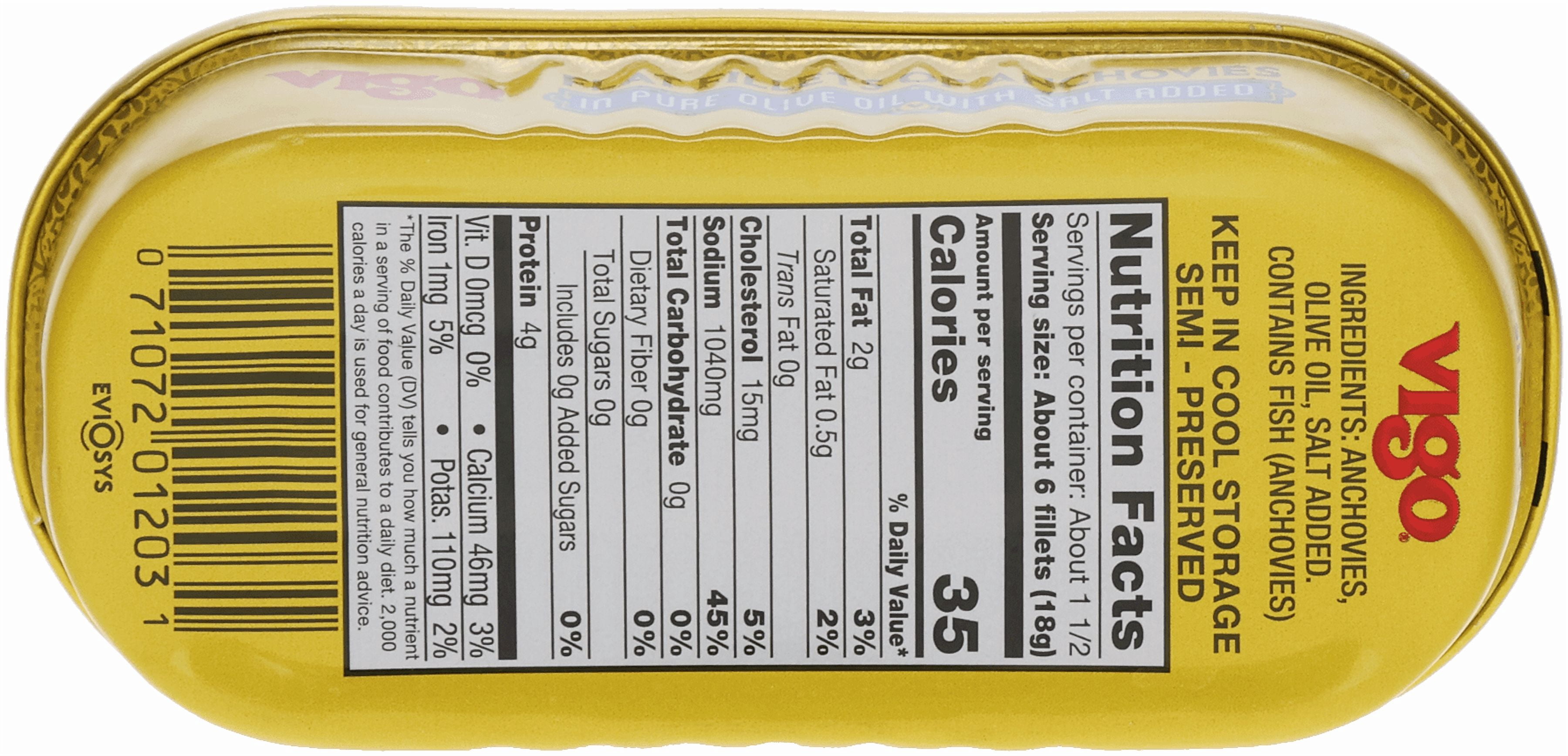 (5 pack) Vigo Flat Fillets of Anchovies, 2 oz