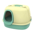 thumbnail image 1 of Bandeja de arena para mascotas con capucha innovadora de caja de gato totalmente cubierta verde, 1 of 8