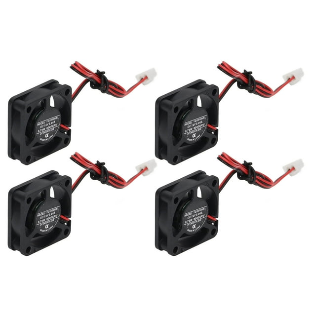 4pcs 2pin Mini DC Cooler Fan with Low Noise, 24DBA Operating for 3D Printer Extruder Hot End V6 V5 CPU