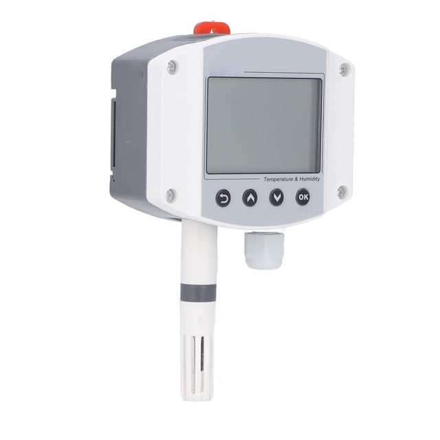 Sensor analógico de temperatura y humedad, transmisor de temperatura y humedad Transmisor de temperatura y humedad montado en la pared alta Sensor de medidor de humedad y temperatura LCD Durabilidad probada en el tiempo