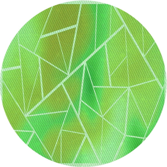 Ahgly Company Indoor Round Patterned Emerald Green Area Rugs, 6' Round