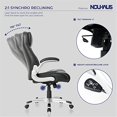 thumbnail image 4 of NOUHAUS +Posture Ergonomic PU Leather Office Chair. Click5 Lumbar Support with FlipAdjust Armrests. Modern Executive Chair and Computer Desk Chair (Black), 4 of 5