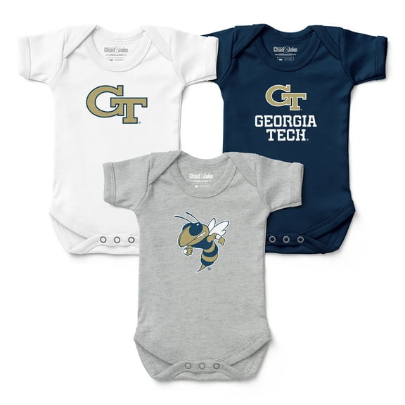 Newborn & Infant Chad & Jake Georgia Tech Yellow Jackets 3-Pack Bodysuit Set