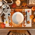 thumbnail image 5 of Sm:)e Orange Pumpkin Maple Leaf Fall Placemats Set of 4 12x18 Inch, Indoor Outdoor Table Mats Decorations for Home Party, 5 of 6