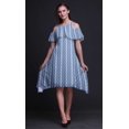 thumbnail image 4 of Bimba Tunique à Épaules Dénudées Imprimée Teinture sur Nœuds Bleue pour Femmes Robe de Soirée Col Rond - Très Grande Taille, 4 of 6