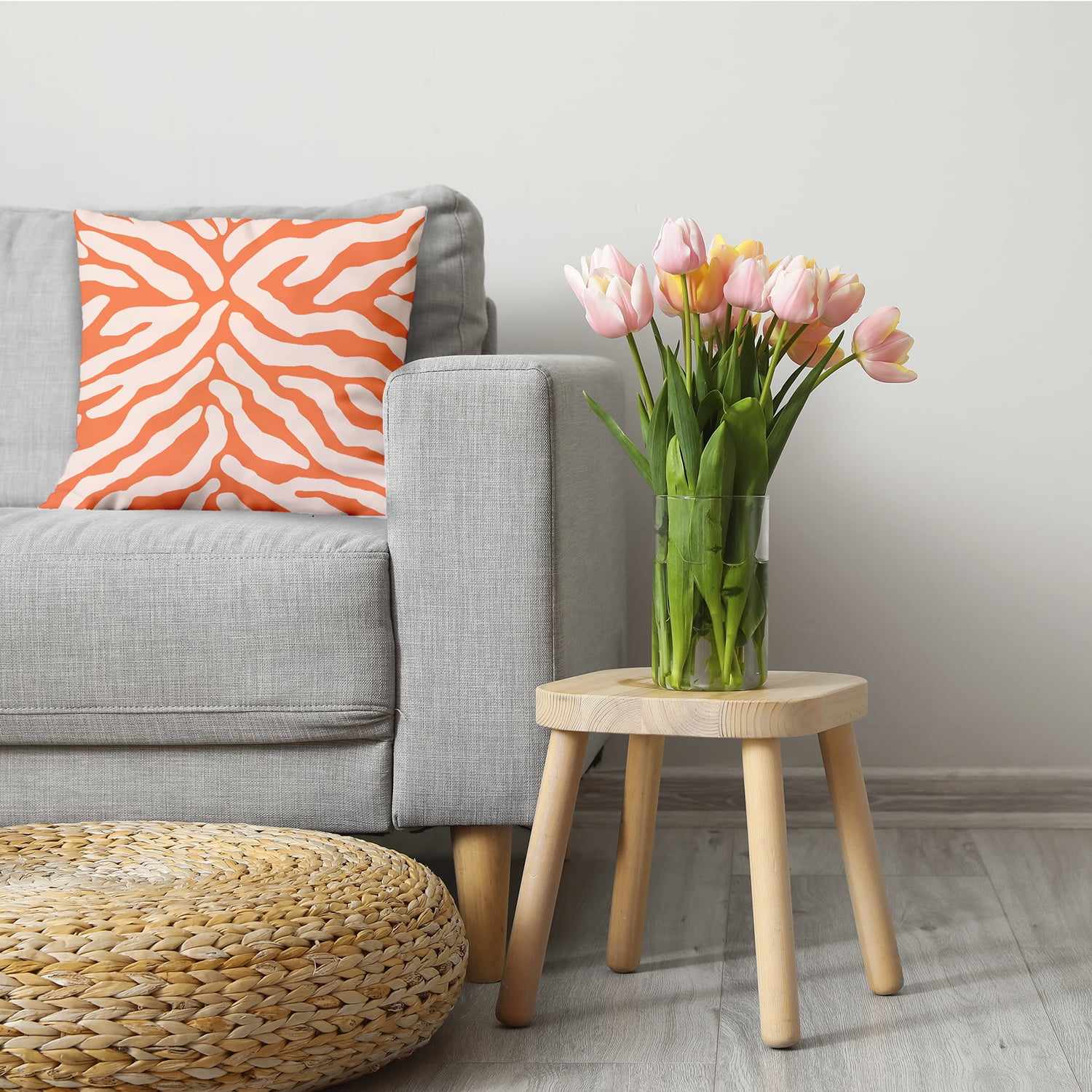 16" x 16" Simply Daisy Animal Stripe Decorative Throw Pillow