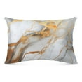 thumbnail image 2 of Plush Pillow Covers Luxury Soft Throw Pillow Cases Decorative Bed Sofa Cushion with Zipper 20x26in White and Gold Marble, 2 of 8