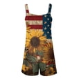 thumbnail image 6 of JULMCOMO 4th of July Rompers for Women American Flag Sleeveless Casual 1776 250th Year Outfits Independence Day Red White Blue Short Pants with Pockets Earthy Yellow 2XL, 6 of 6