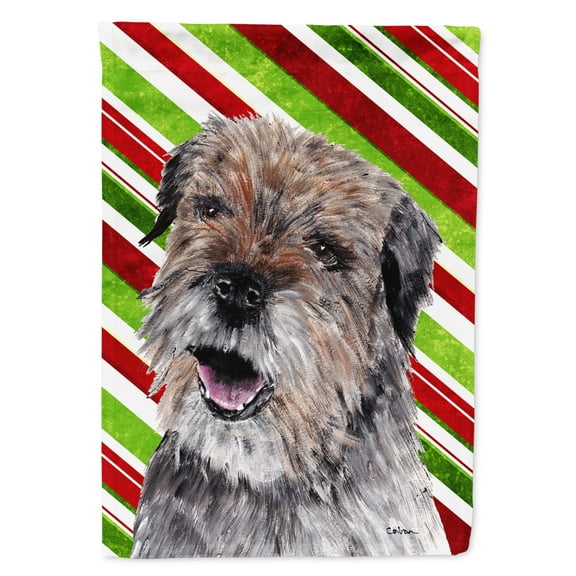Carolines Treasures SC9613-FLAG-PARENT Border Terrier Candy Cane Christmas Flag  multicolor