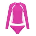 thumbnail image 4 of FSYBOA Girls Swim Shirts & Rashguards, Casual 2 Piece Long Sleeve Summer Kids Bathing Suits&nbsp; Hot Pink Size 10-12T, 4 of 6