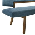thumbnail image 5 of Channell Wood Dining Bench in Walnut Finish with Blue Fabric, 5 of 5